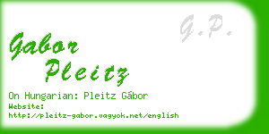 gabor pleitz business card